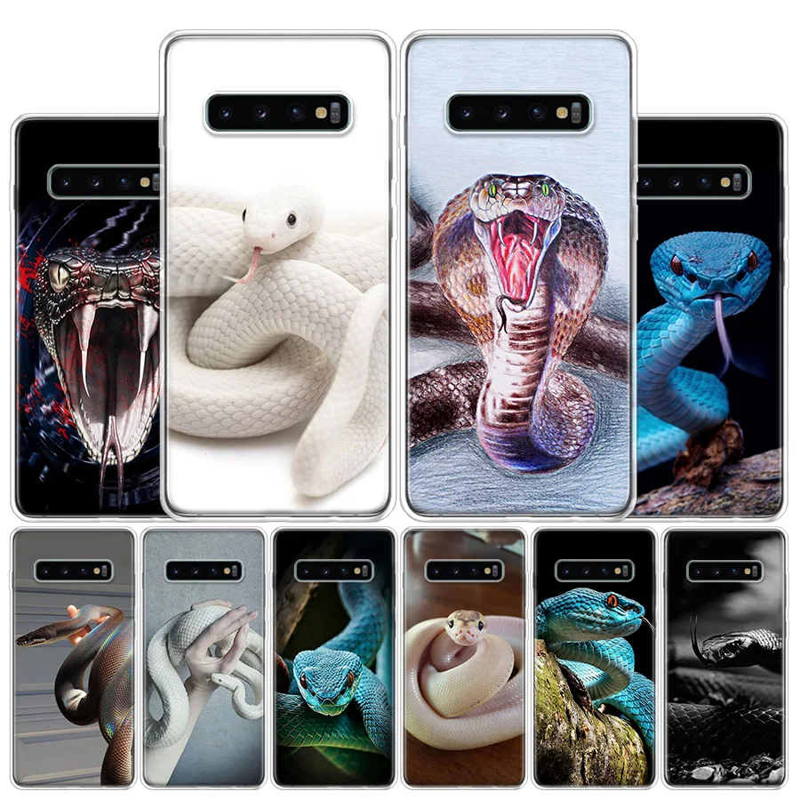 Кожаный чехол со змеиным рисунком для Samsung Galaxy S10 S20 FE S21 Ultra Note 10 9 8 S9 S8 S7 Edge J4 J6 J8 Plus