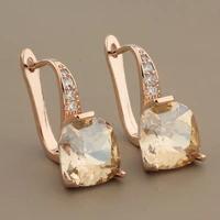 2022 jewelry trend luxury korean style color earrings imitation crystal square dangle earrings for women wedding jewelry 2021
