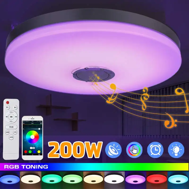 

LED Ceiling Light Dimmable with bluetooth Speaker Smart APP Remote Control RGB Music Ceiling Lamp for Livingroom Bedroom 85-260V