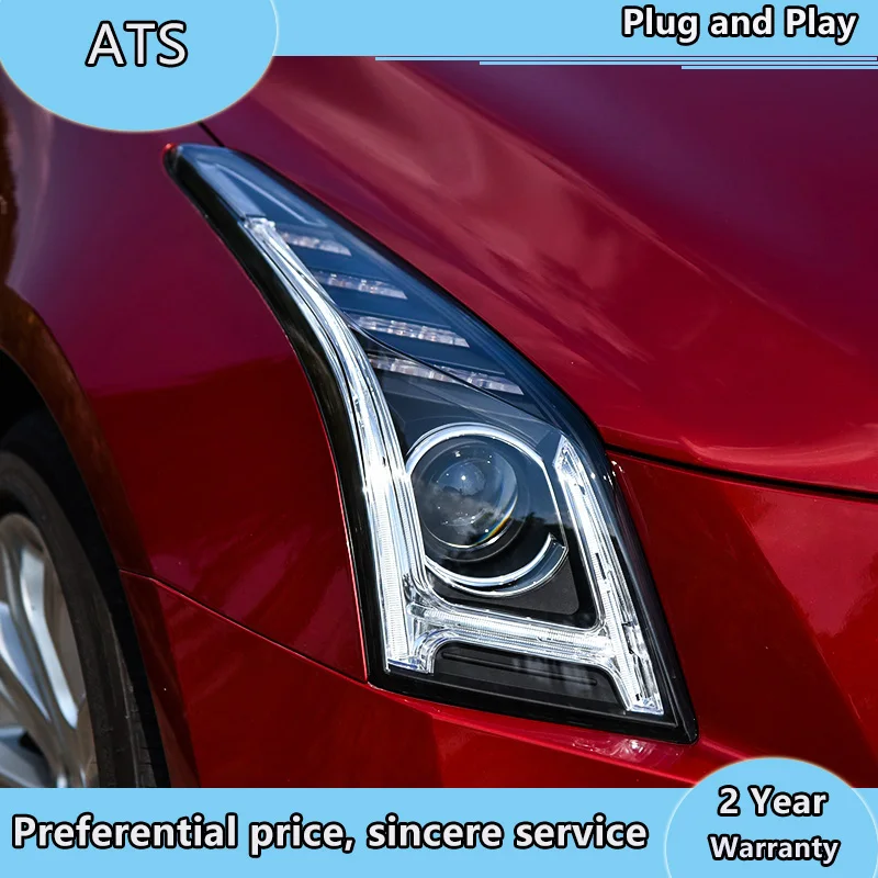 Стайлинг автомобиля для Cadillac ATS фары 2014 2016 светодиодный DRL ные линзы дальний и
