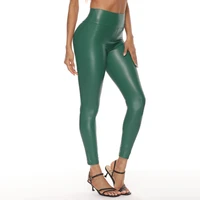 s 5xl sexy slim leggings pu leather pencil pants green black high waist women spandex ladies push hip pant plus size brown blue
