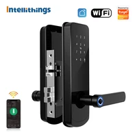 intellithings tuya smart electronic fingerprint lock with doorbell function wifi app card key unlock security for home apartment