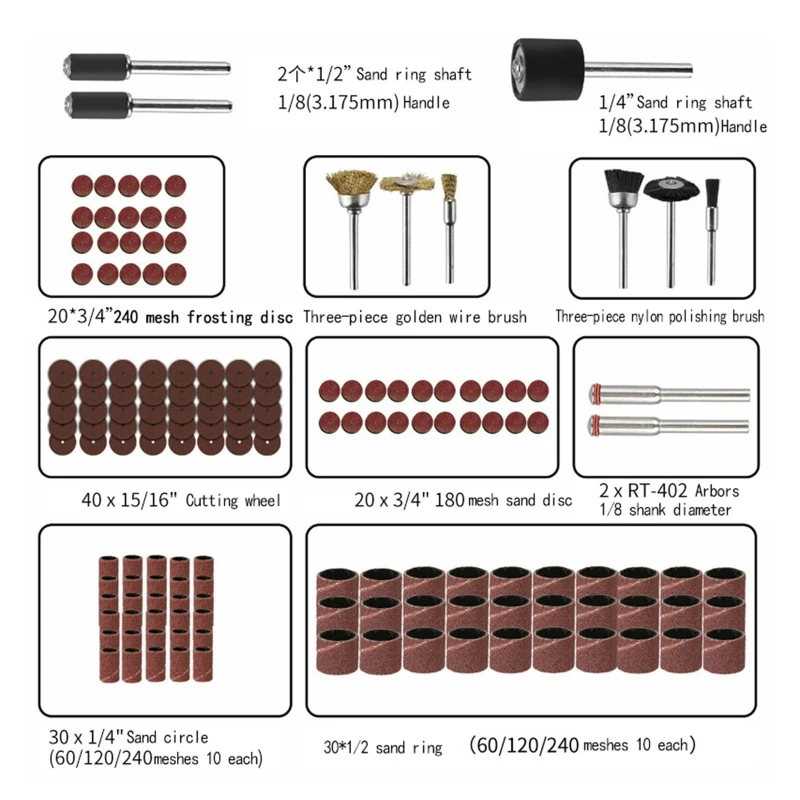 

150Pcs/Set Mini Electric Drill Grinder Rotary Machine Tool Grinding Polishing Bit Accessories Kit
