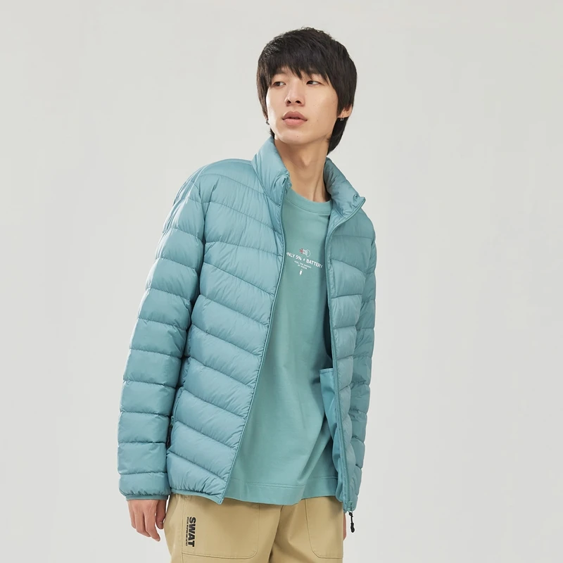 Metersbonwe Stand-up Collar Lightweight Down Jacket Men New Winter Urban Solid Color Ultra-light Male Down Coat Outerwear Brand