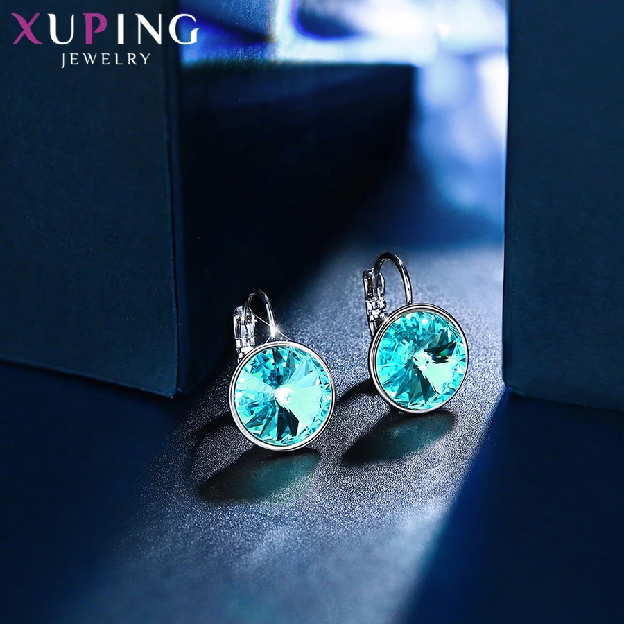 Xuping стильные элегантные блестящие серьги-кольца с кристаллами от Swarovski Подарок на годовщину для женщин девочек M99-20641