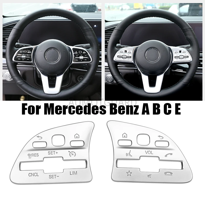 

Для Mercedes Benz A B C E Class GLB GLC GLE W177 W205 W213 W247 W167 2019 2020 ABS Автомобильное рулевое колесо, кнопка переключателя, панель обшивки