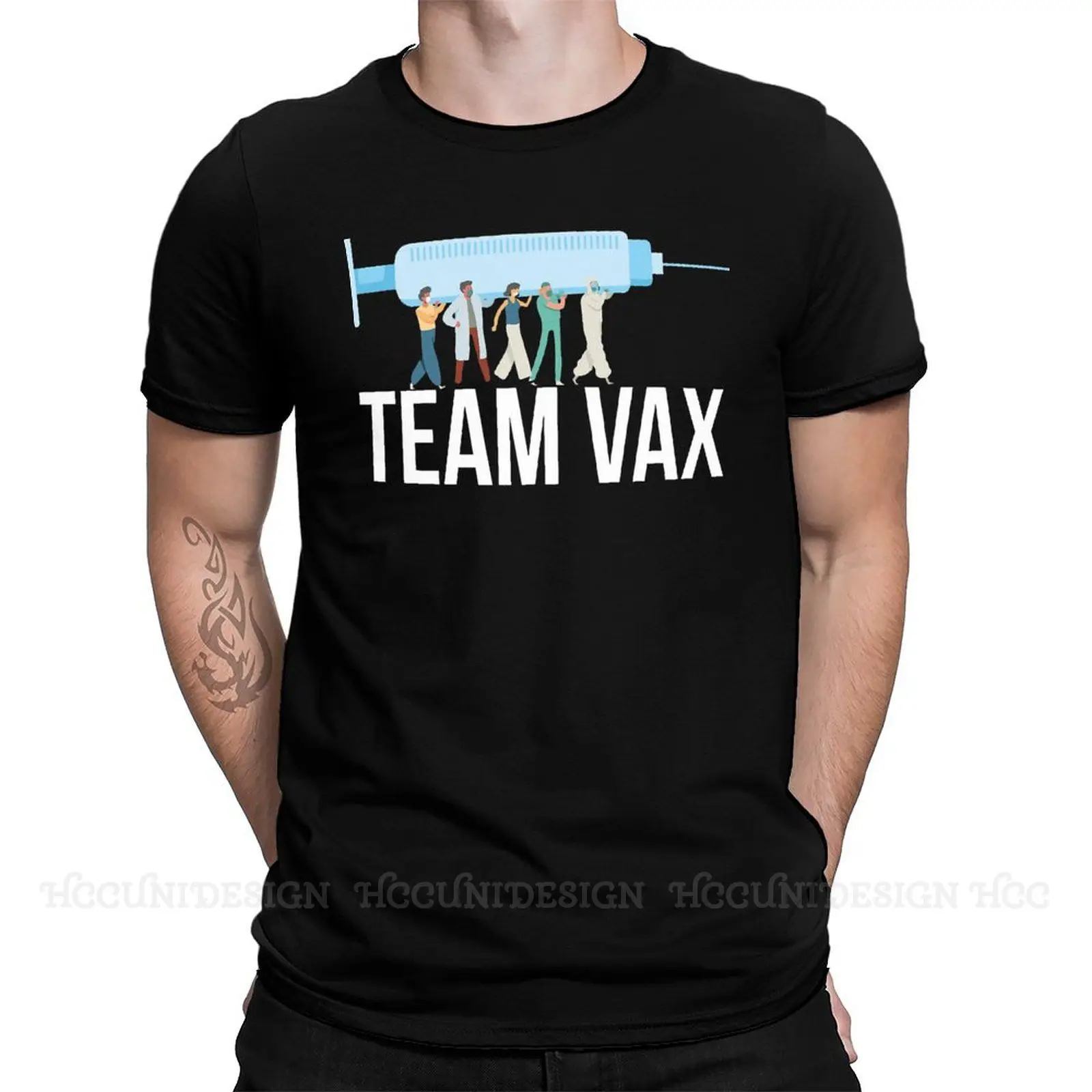 

Men T Shirts I Got Vaccinated Thanks Science Funny Tee Shirt Team Vax Vaccine Short Sleeve T-Shirt Pure Cotton Adult Clothing