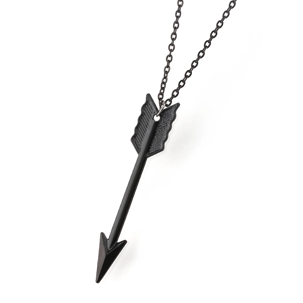 Панк кулон длинная стрела стрельба из лука ожерелья Винтаж Черная Подвески чокер