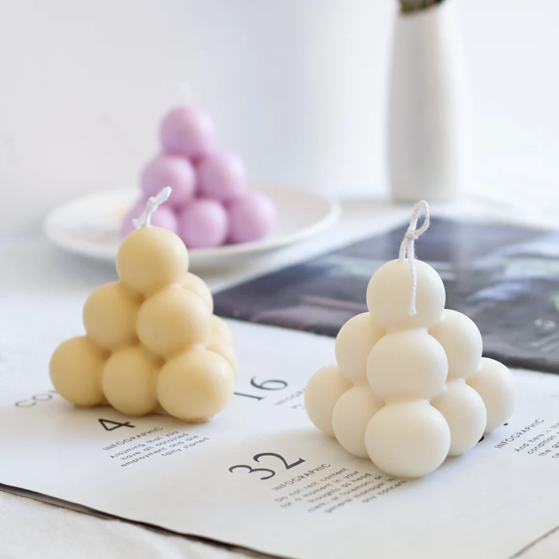 

Силиконовая форма для изготовления свечей, с геометрическими волшебными шариками, новейшая пирамида для мыла ручной работы, кухонные инстр...