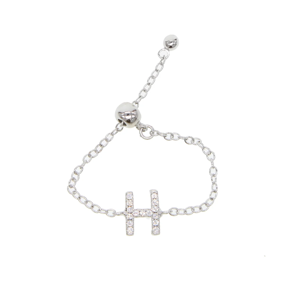 2020 новый слайдер цепи Алфавит кольцо N-Z Начальная буква имя Шарм ювелирные