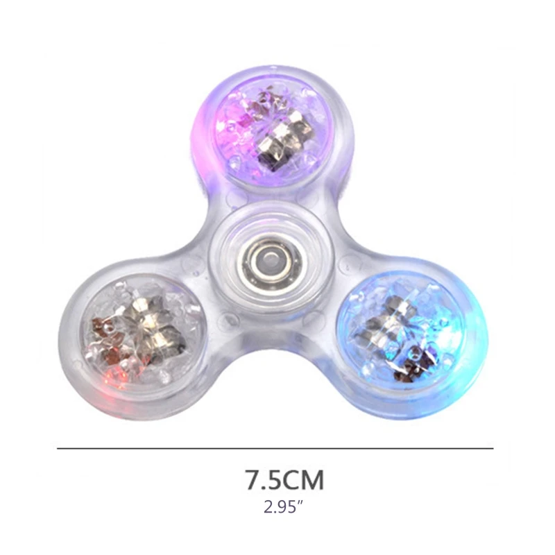 

97BC New LED Light Fidget Spinner,Rainbow Fidget Toy Light Finger Hand Spinner for Kids Adults