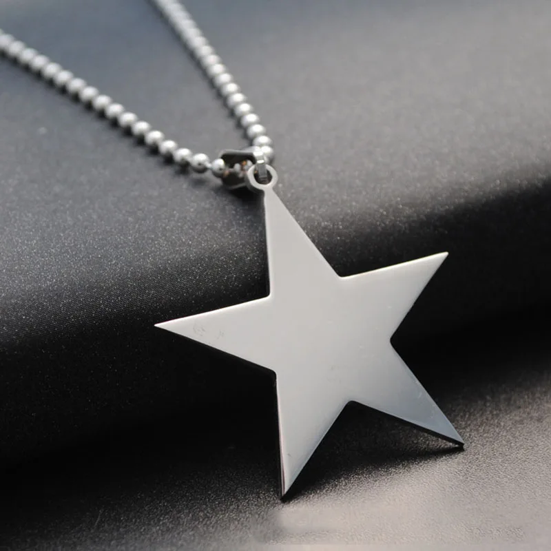 

Karopel Vintage Star of David Necklace Men's Pendant Stainless Steel Pendant Hip Hop Chain Necklace One Piece