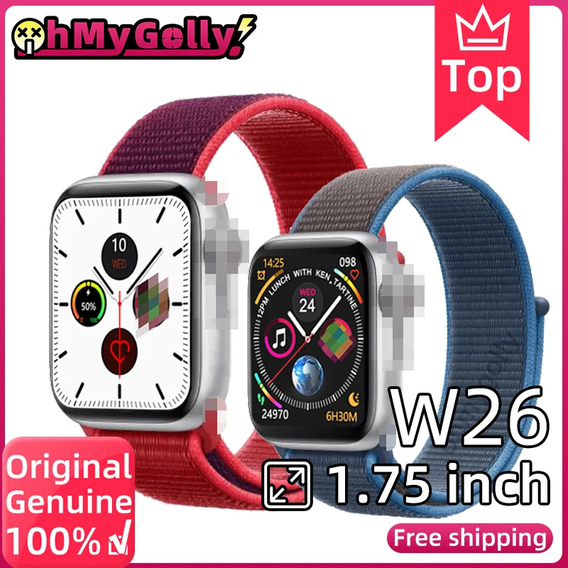 Умные часы W26 ECG Bluetooth звонки температура тела 320*385 1 75 дюймов умные для Android iOS pk IWO x6