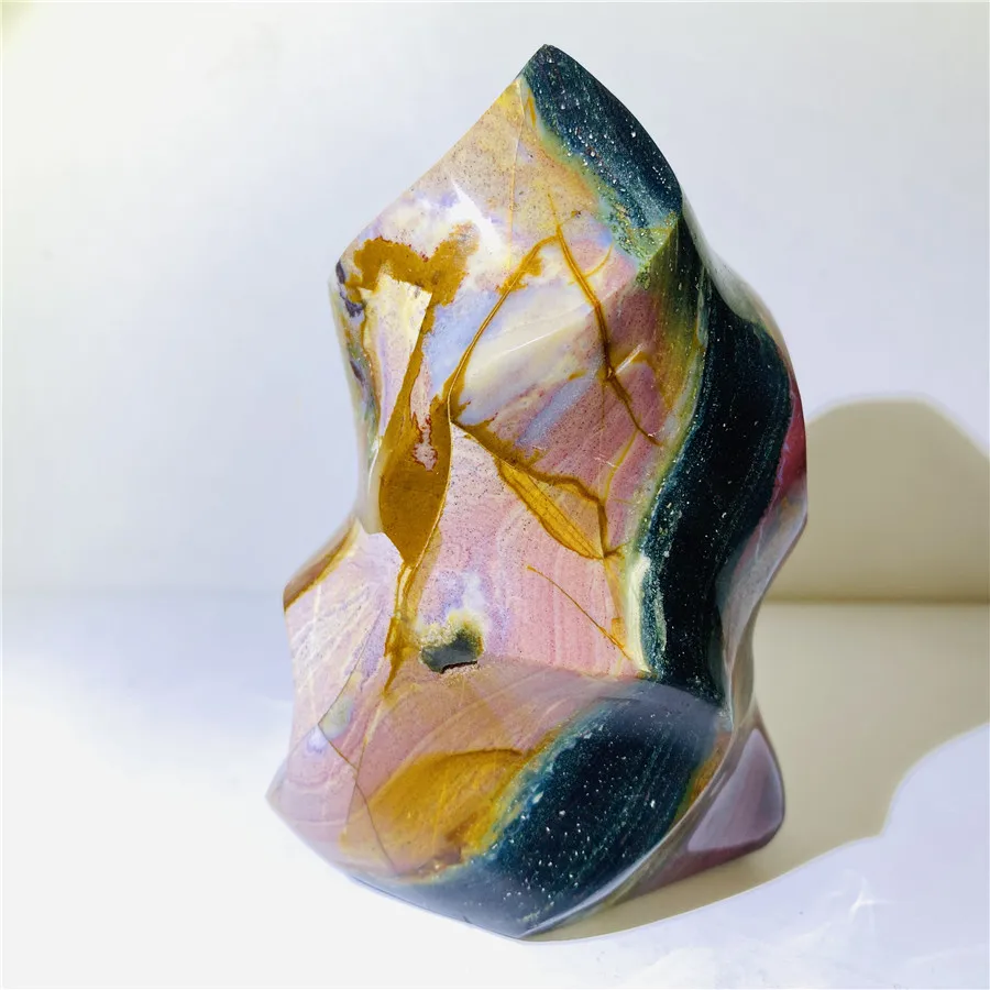 

Rarely Seen Natural Torch Multicolor Ocean Jasper Flame Ornament For Home Furnish