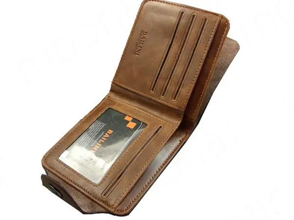 Мужской кошелек из искусственной кожи винтажный с несколькими карманами 2018|style