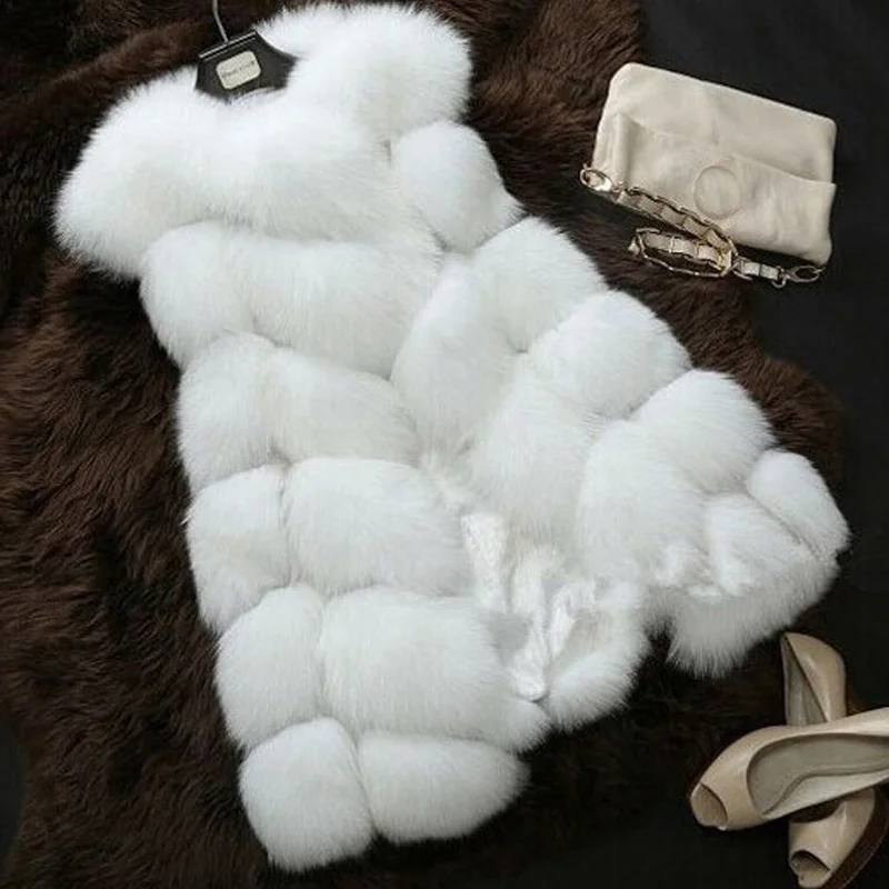 Sungtin 7 цветов искусственный мех пальто черный длинный женский меховой жилет