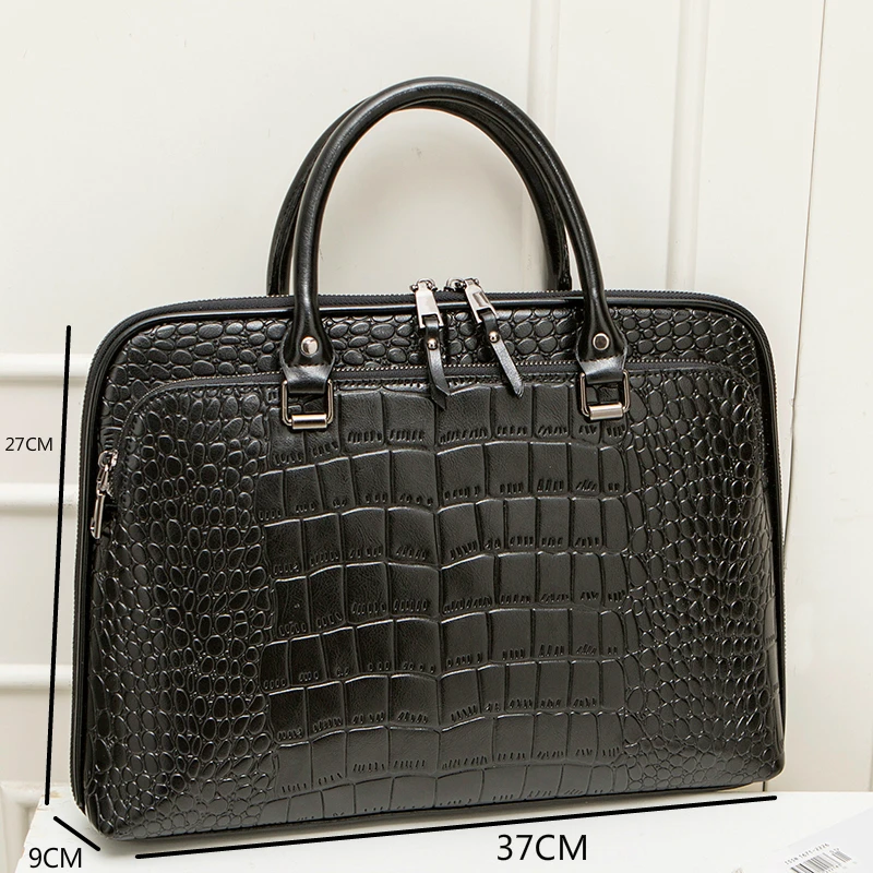 fashion womens leather briefcase for 13 3 14 1 inch laptop handbag 2022 girls shoulder bags woman work office leather handbags free global shipping