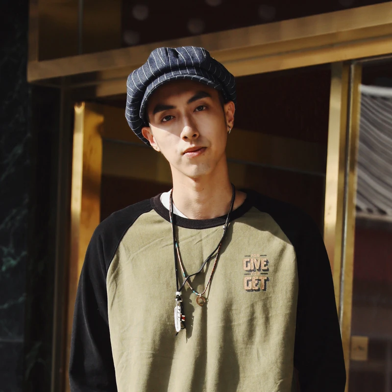 SauceZhan, ковбойская шляпа Newsboy, шляпа Newsboy, винтажная полосатая шляпа, мужские шапки, шапки для женщин, шапки, Мужская модная шапка