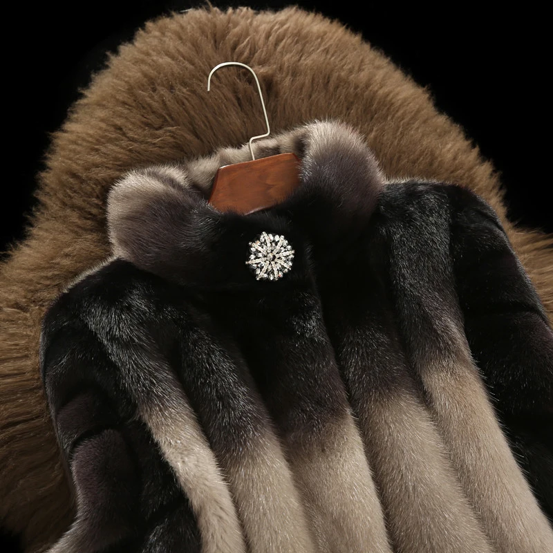 inverno новая полностью из норки шуба curto alero de Диаманте moda generoso de vison casaco de pele das mulheres