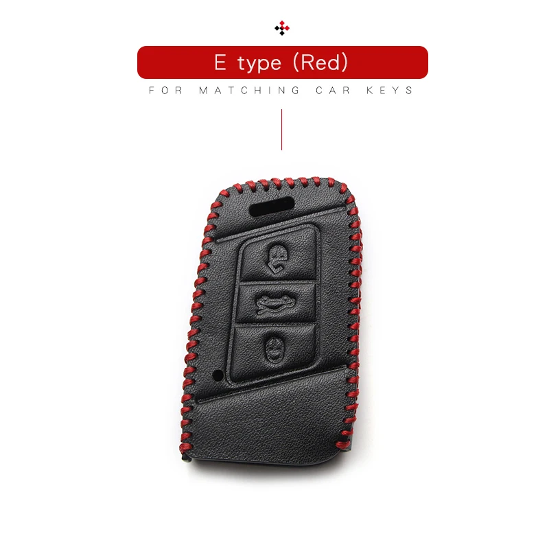 Leather Car Key Cover Shell Case For Volkswagen Tiguan MK2 Magotan Golf Passat B8 CC Beetle 2016 2017 2018 Skoda Superb A7 | Автомобили и