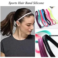1 pc women sweatbands football yoga pure hair bands anti slip elastic rubber thin sports headband men hair accessories headwrap