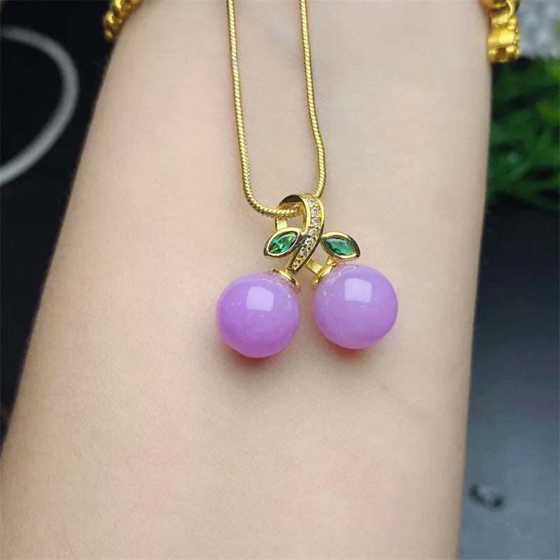 

Hot Selling Natural Hand-carve Purple Jade Clavicle Chain Necklace Pendant Fashion Jewelry Accessories Men Women Luck Gifts