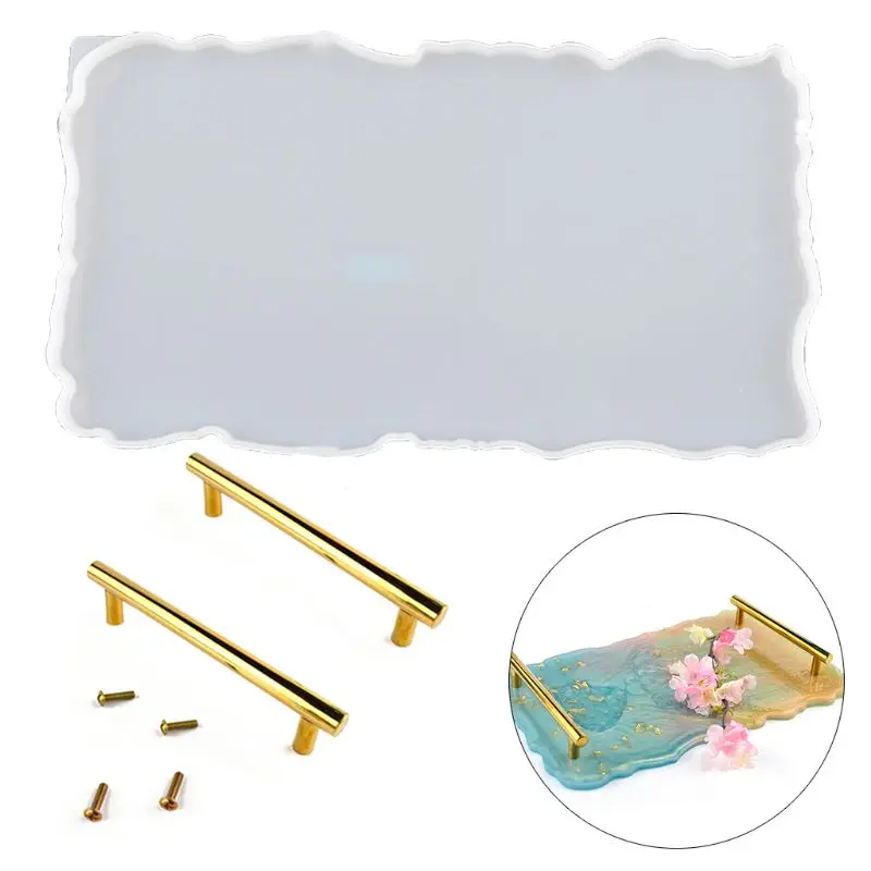 

Rectangle Epoxy Resin Mold Irregular Tray Large Silicone Mold for Resin Tray