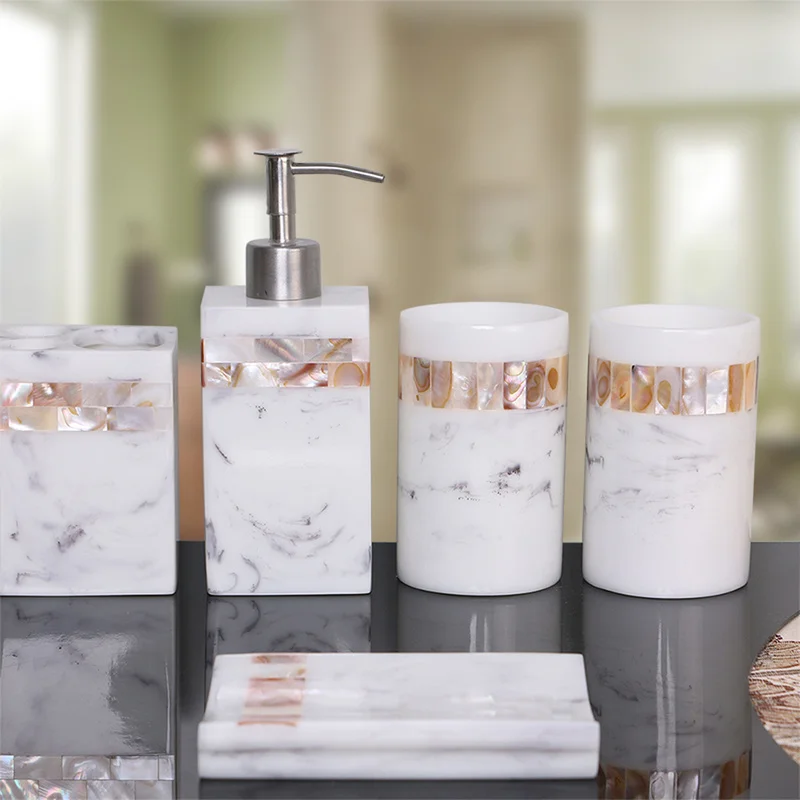 Современный набор из 5 предметов в виде натуральной керамической оболочки