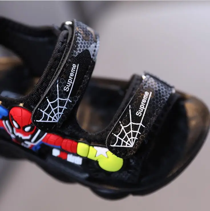 Сандалии Детские с мягкой подошвой босоножки Человек-паук летняя пляжная обувь