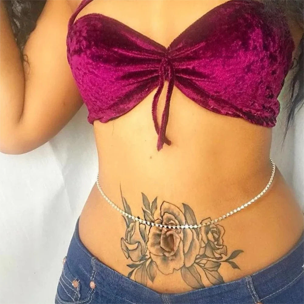 GLAMing Butterfly Waist Chain Belt Jewelry Gold Silver Color Crystal Rhinestone Belly for Women Sexy Bulk Body Jewellery |