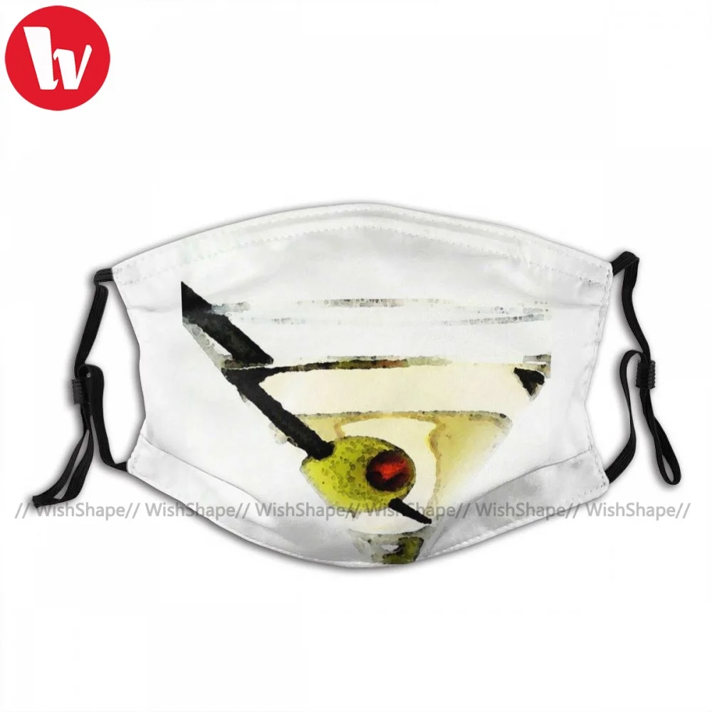 

Adults Cool Martini Facial Mask Protector Charm Polyester Face Mouth Mask With Filters