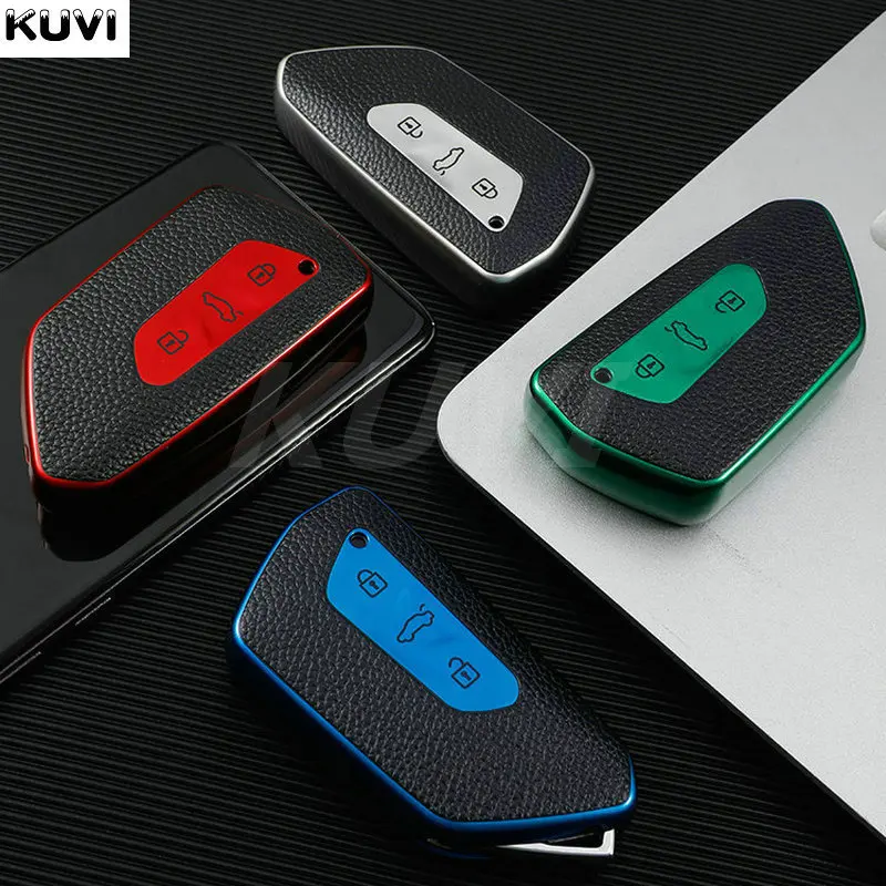 Кожаный ТПУ чехол для автомобильного ключа с дистанционным управлением VW Volkswagen