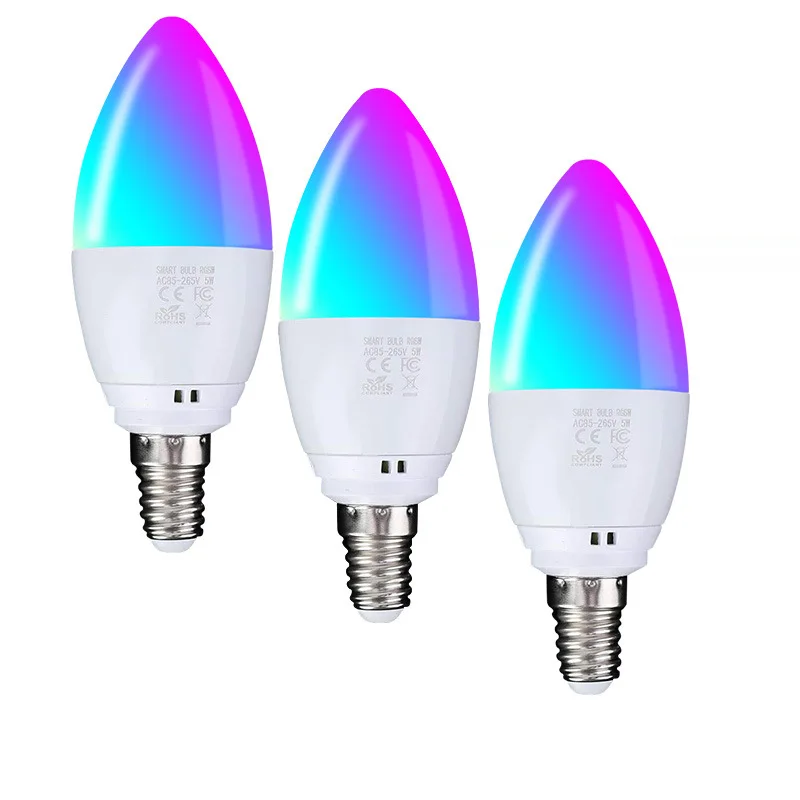 2020 быстро раскупаемый 1 шт. WiFi смарт лампы светодиодный 6 Вт RGB E14/E26/E27/B22 Цвет