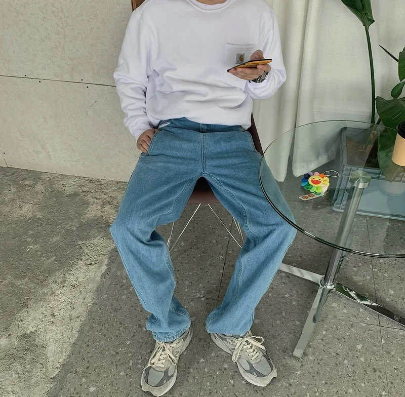 

20SS High Quality Adererror Straight Jeans Oversize Hip-Hop High Street ADER Jeans Men Women Couple Jeans