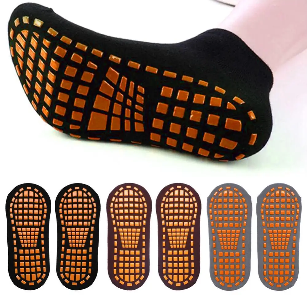

80% Hot Sale 1 pair of adult non-slip yoga trampoline park sports socks pure cotton breathable floor sweat socks Pilates socks