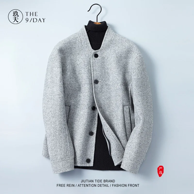 

★About men's autumn/winter wool cashmere coat shorts jacket double coat collar casual wear short jacket