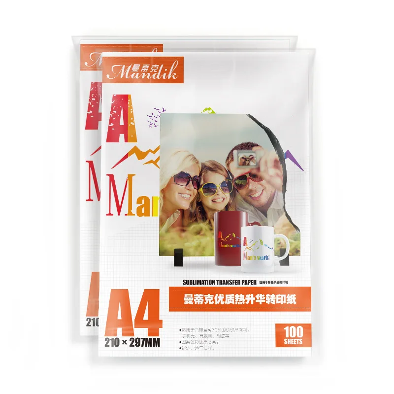 

100 Sheets/pack A3 A4 100 Ink-jet Sublimation Thermal Transfer Photo T-shirt Paper Cooking Glass Thermal Transfer Paper Inkjet