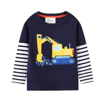 jumping meters childrens long sleeve tshirts for autumn winter boys clothes excavators embroidery toddler tops shirts