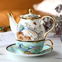 creative household light luxury flower tea afternoon tea ceramic tea set coffee cup and saucer set living room teacup pot