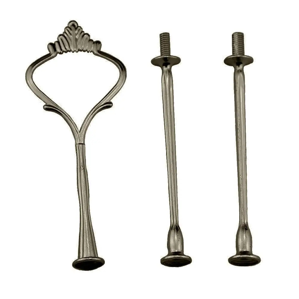 

Hot Sales!!! 3 Tier Hardware Crown Cake Plate Stand Handle Fitting Wedding Party Table Decor