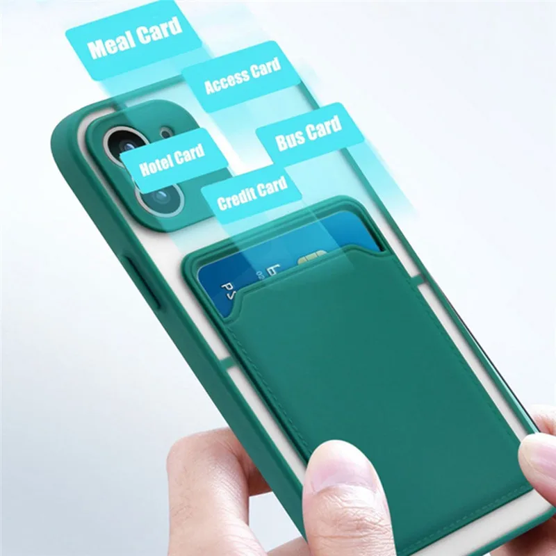 

Shockproof Armor Matte Transparent Phone Case For iPhone 12 11 Pro Max Mini XS XR X 7 8 Plus SE 2020 Card Slots Hard Back Cover