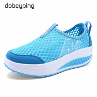 spring summer shoes woman breathable breathable mesh flat platform women shoes slip on womens loafers swing wedges ladies shoe