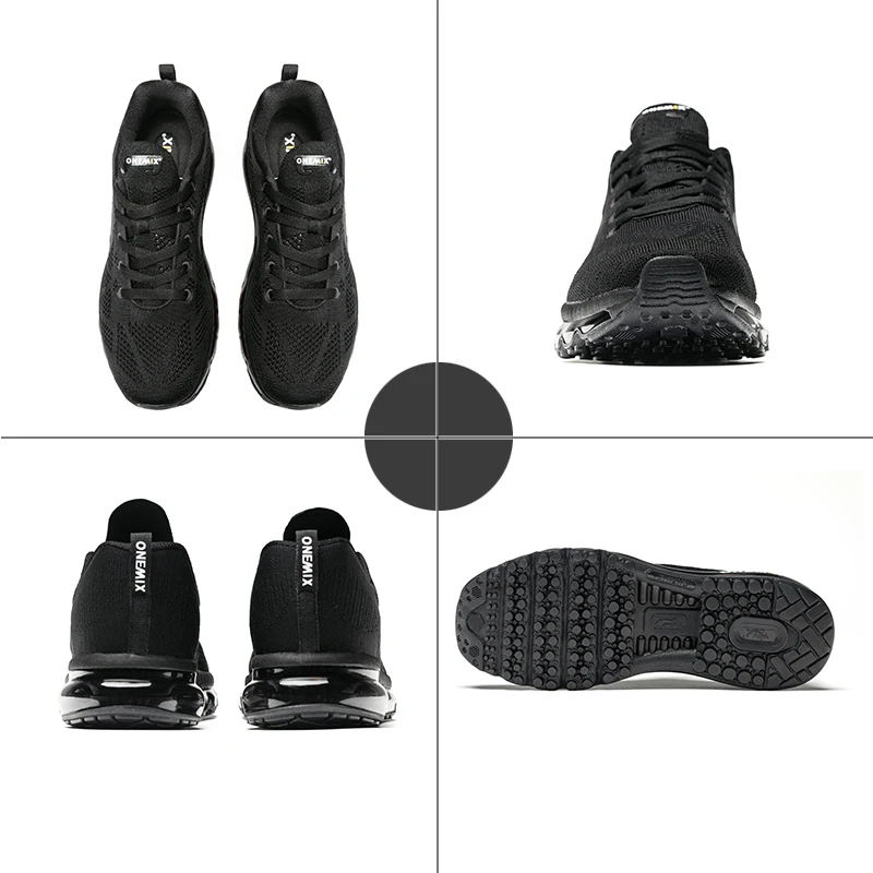 Onemix Sports Shoes for Wonem Air Cushion Running Unisex Jogging Casula Sneakers Men's Walk Breathable Mesh Black Max 47 | Спорт и