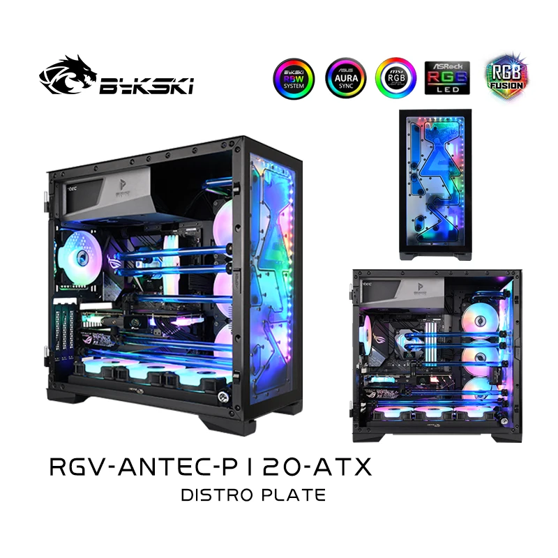 

BYKSKI Waterway Block Competely water cooling Kit Solution for ANTEC P120 Computer Case kit for CPU/GPU Block Support DDC Pump