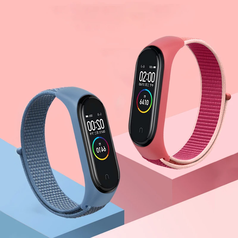 Ремешок нейлоновый для Xiaomi Mi band 6 4 3 5 сменный спортивный Воздухопроницаемый