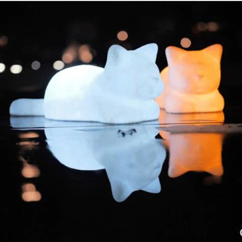 Настольная лампа FCute спальная для котят спальни с теплым и холодным светом аниме