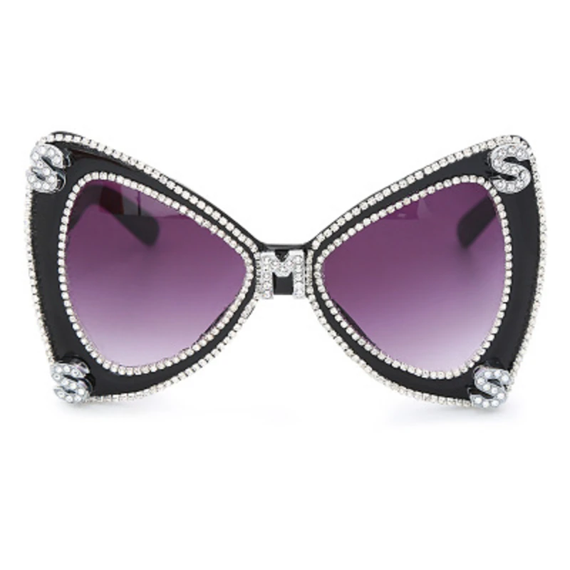 

Oversized Butterfly Sunglasses For Women 2020 Luxury Rhinstone Eyewears Shades Ladies Vintage Letter Sun Glasses Female UV400