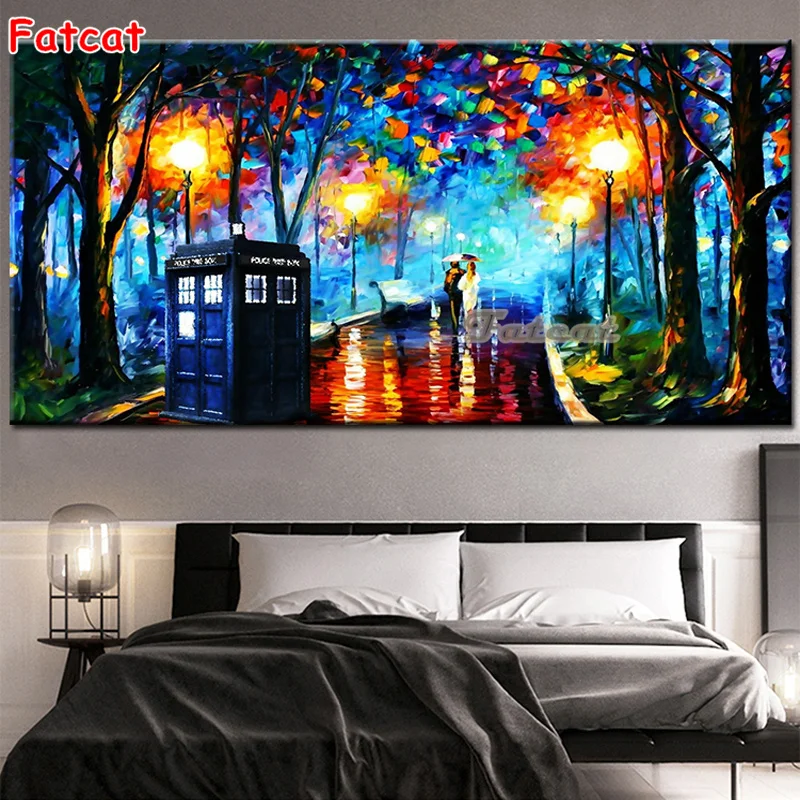 

wholesale,Diamond embroidery Lover of the Night Landscape diamond painting full Square Round Diamond Mosaic art,PP009