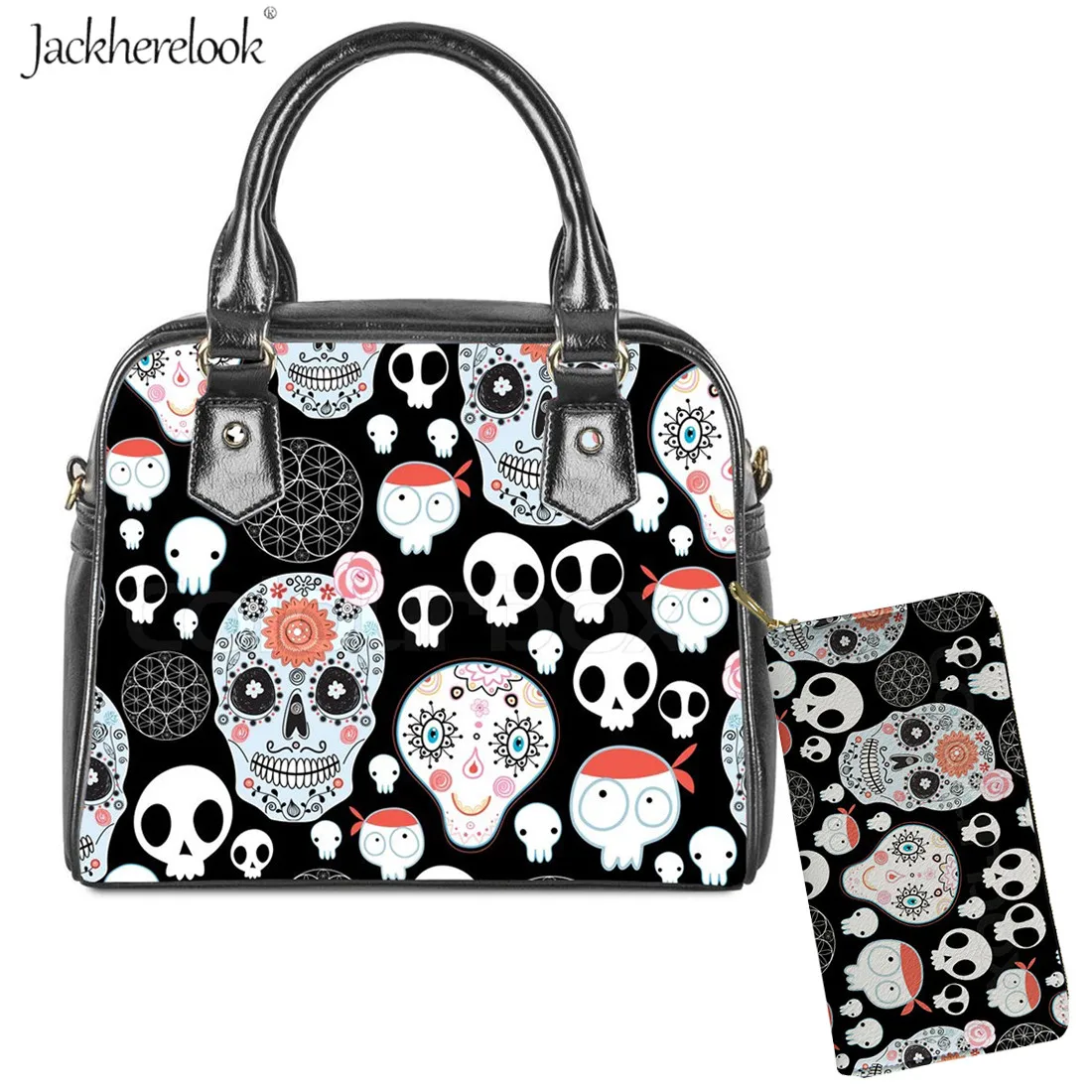 Jackherelook 2 шт. сумка мессенджер через плечо с изображением сахарного черепа и