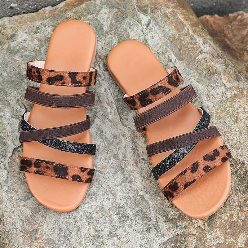 

Summer Women Sandals Solid Color Flat Cross Strap Flat Ladie Sandals Fashion Non-Slip Outdoor Beach Women Shoes zapatos de mujer